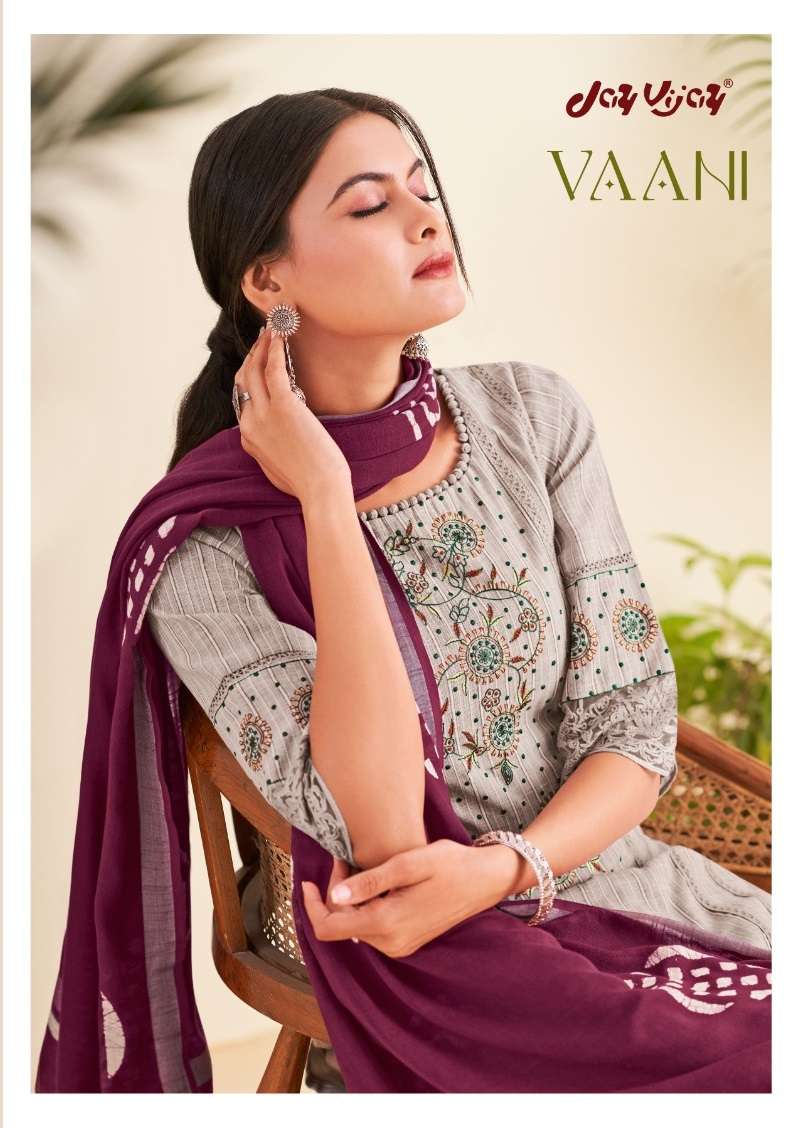 VAANI BY JAY VIJAY 8581 TO 8584 SERIES COTTON EMBROIDERY WORK DRESSES