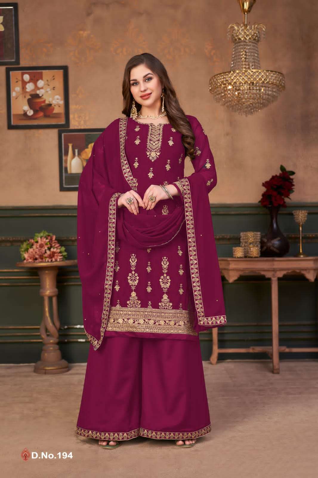 VAANI VOL-19 BY TWISHA 192 TO 194 SERIES FAUX GEORGETTE EMBROIDERY WORK DRESSES