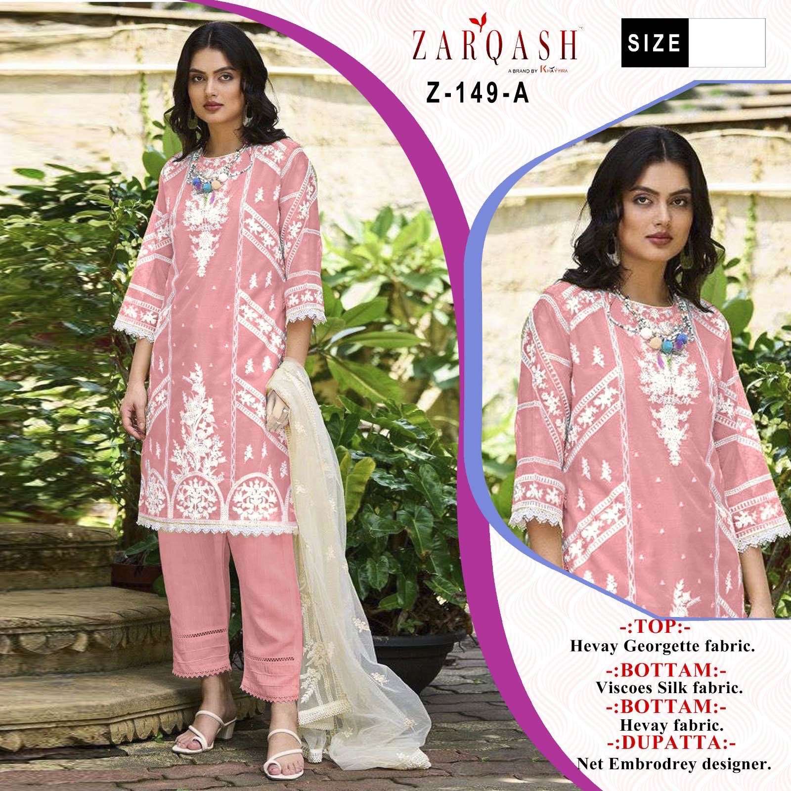 Z-149 COLOURS BY ZARQASH 149-A TO 149-D SERIES GEORGETTE WORK READYMADE DRESSES