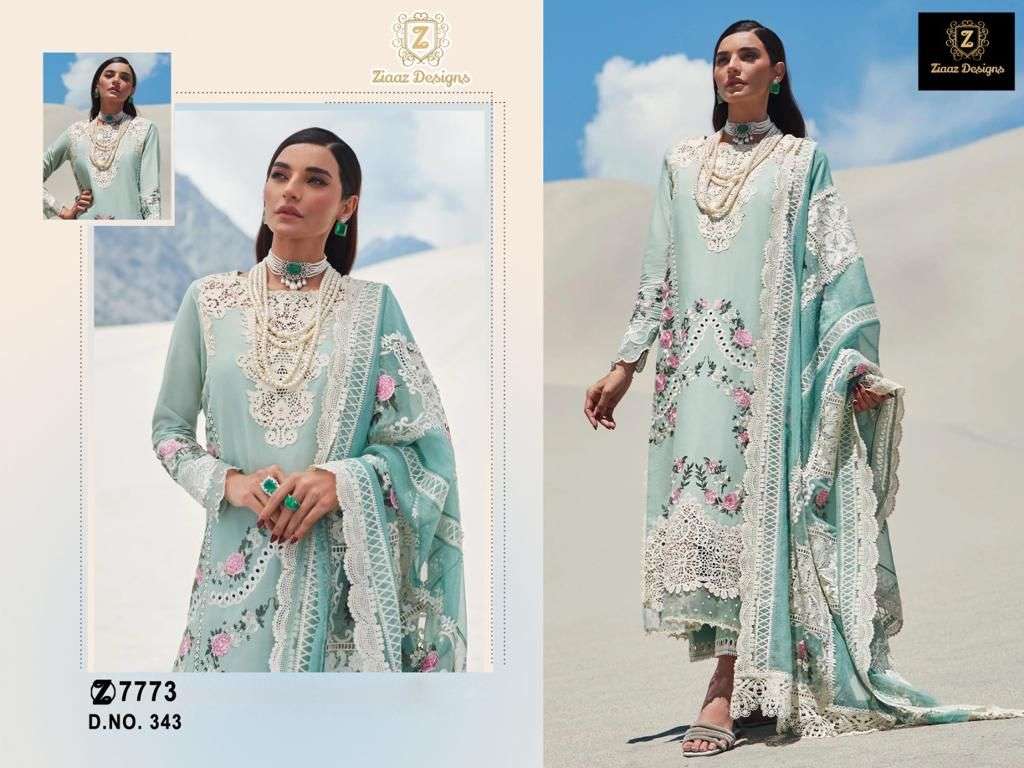 Z- 343 HIT DESIGN BY ZIAAZ DESIGNS COTTON EMBROIDERY WORK PAKISTANI DRESS