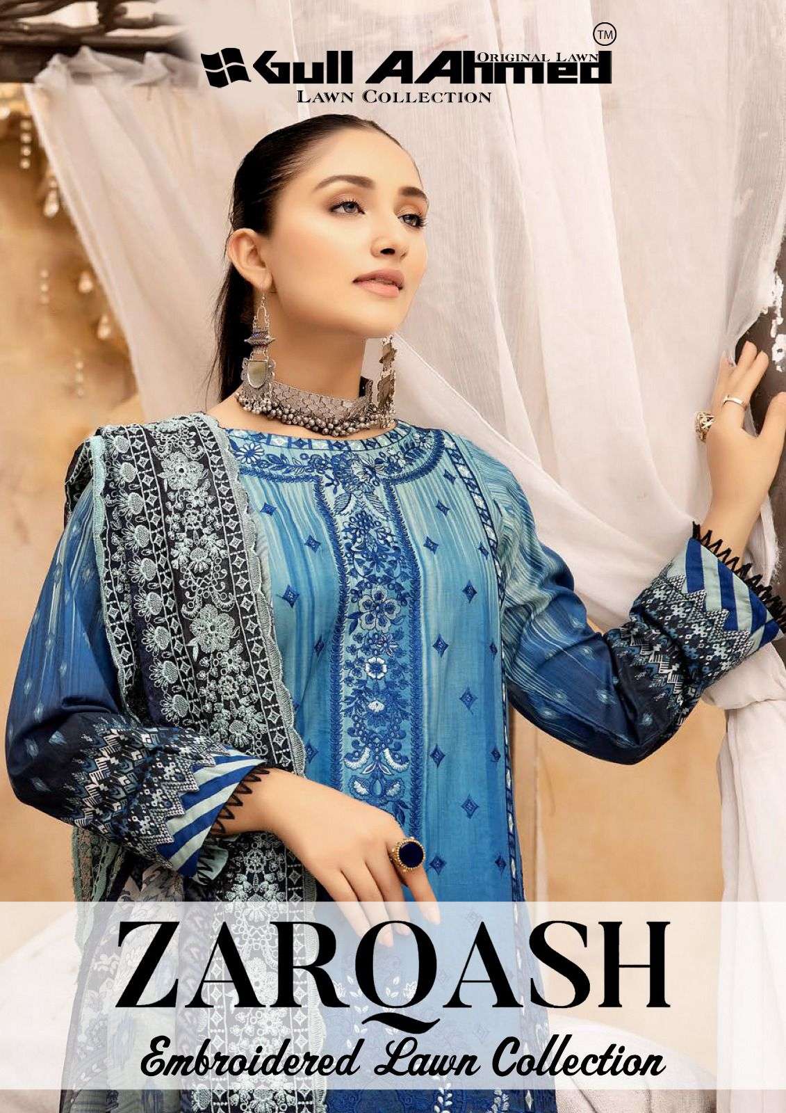 ZARQASH BY GULL AAHMAD 1001 TO 1006 SERIES LAWN COTTON EMBROIDERY PAKISTANI DRESSES