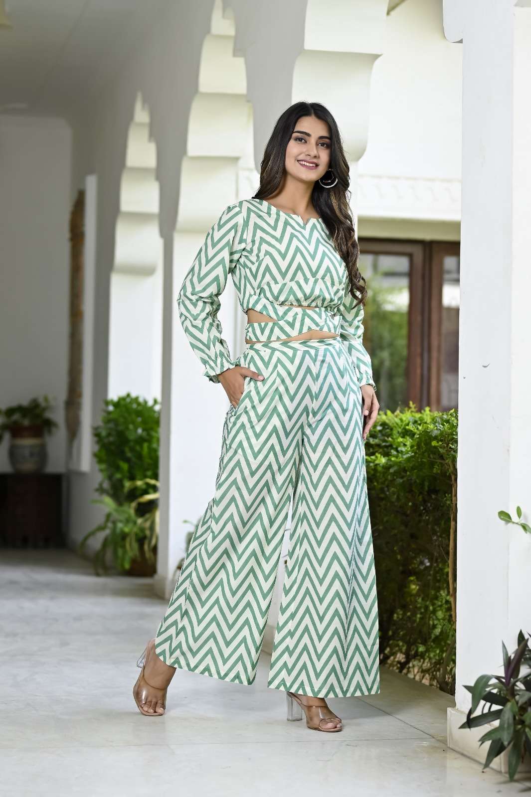 ZIG-ZAG BY AQSAWHOLESALE PURE COTTON PRINT WORK CO-ORD SET