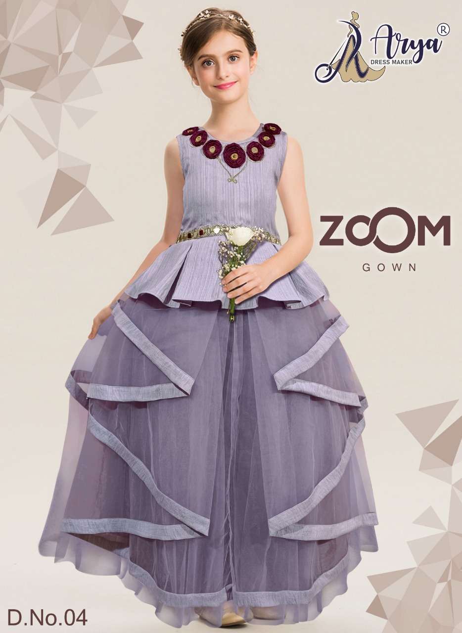 ZOOM GOWN BY ARYA DRESS MAKER 01 TO 05 SERIES IMPORTED SOFT NET FABRIC KIDS GOWNS