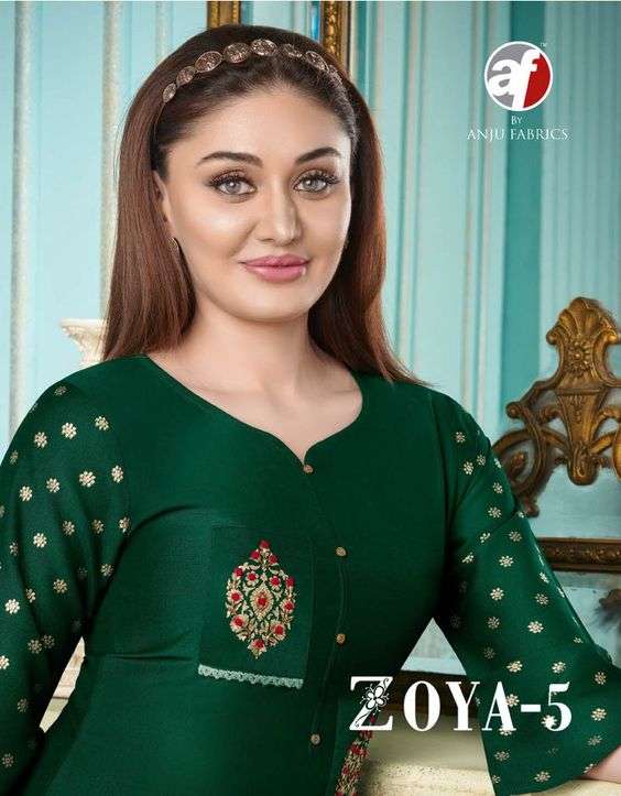 ZOYA VOL-5 BY ANJ FABRICS 2221 TO 2228 SERIES BAMBER SILK WORK KURTI AND PALAZZO