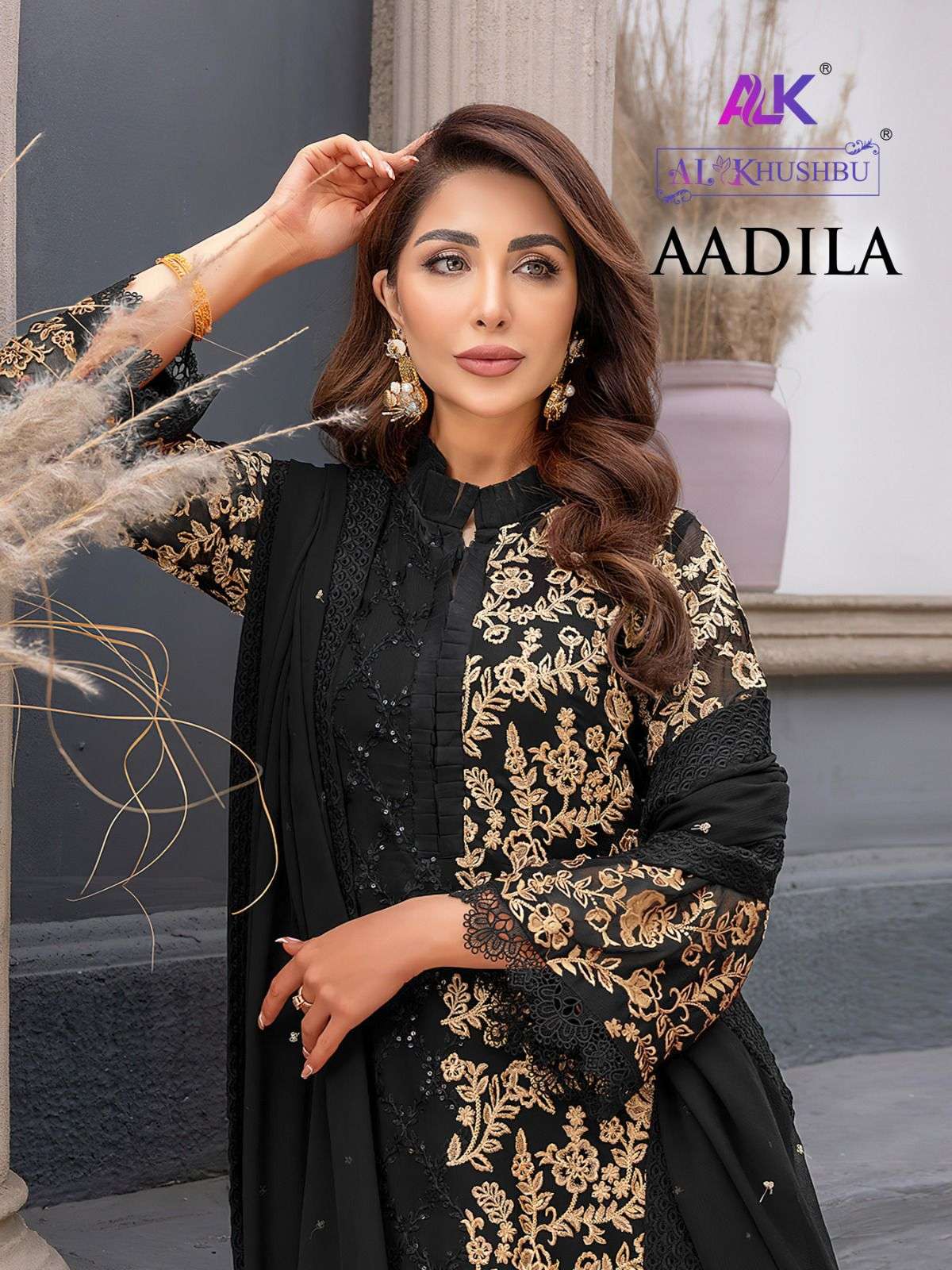 AADILA BY AL KHUSHBU 5039-A TO 5039-E SERIES GEORGETTE EMBROIDERY WORK DRESSES