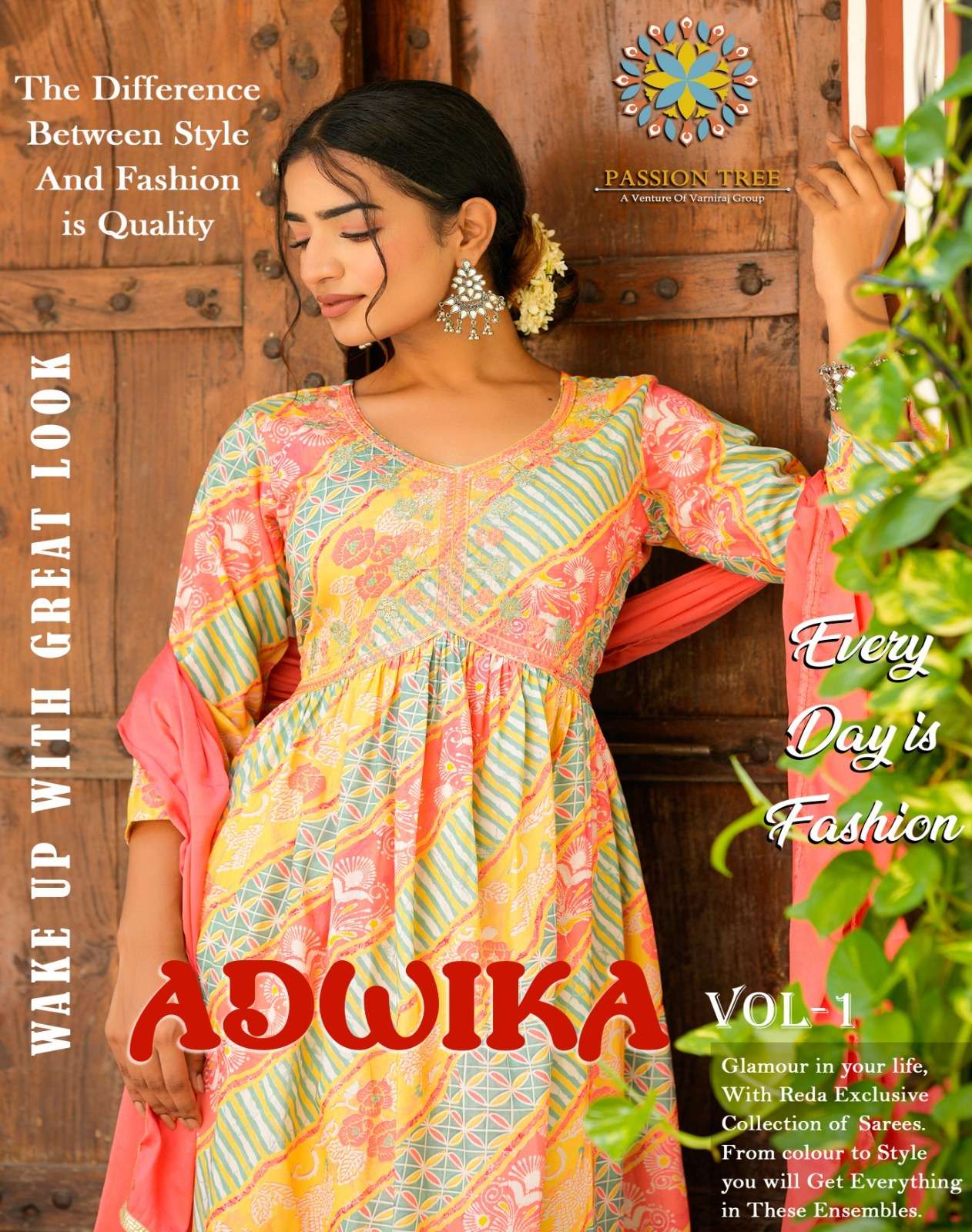 ADWIKA VOL-1 BY PASSION TREE 1001 TO 1008 SERIES MUSLIN PRINT WORK READYAMDE DRESSES