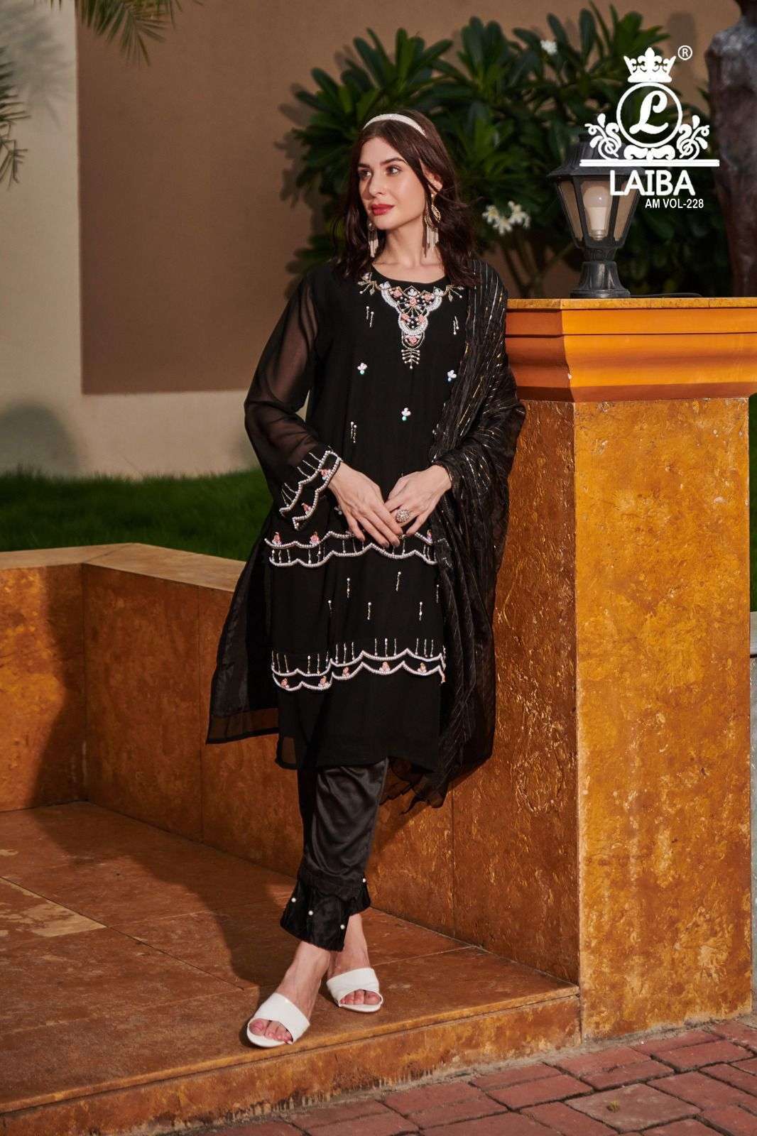 AM VOL-228 BY LAIBA PURE GEORGETTE HEAVY EMBROIDERY WORK READYMADE DRESSES