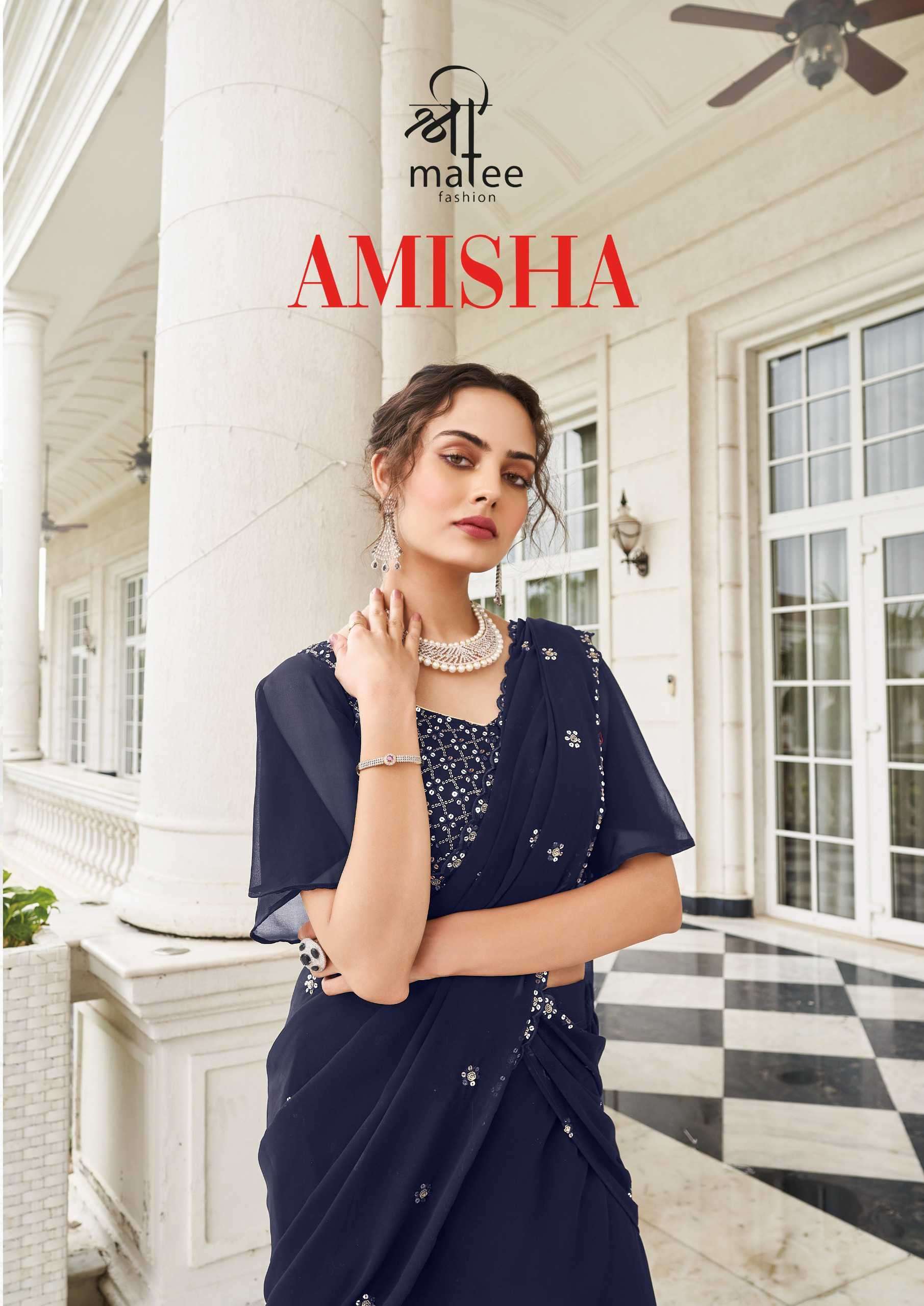 AMISHA BY SHREEMATEE FASHION 153 TO 156 SERIES GEORGETTE WORK READYAMDE LEHENGAS