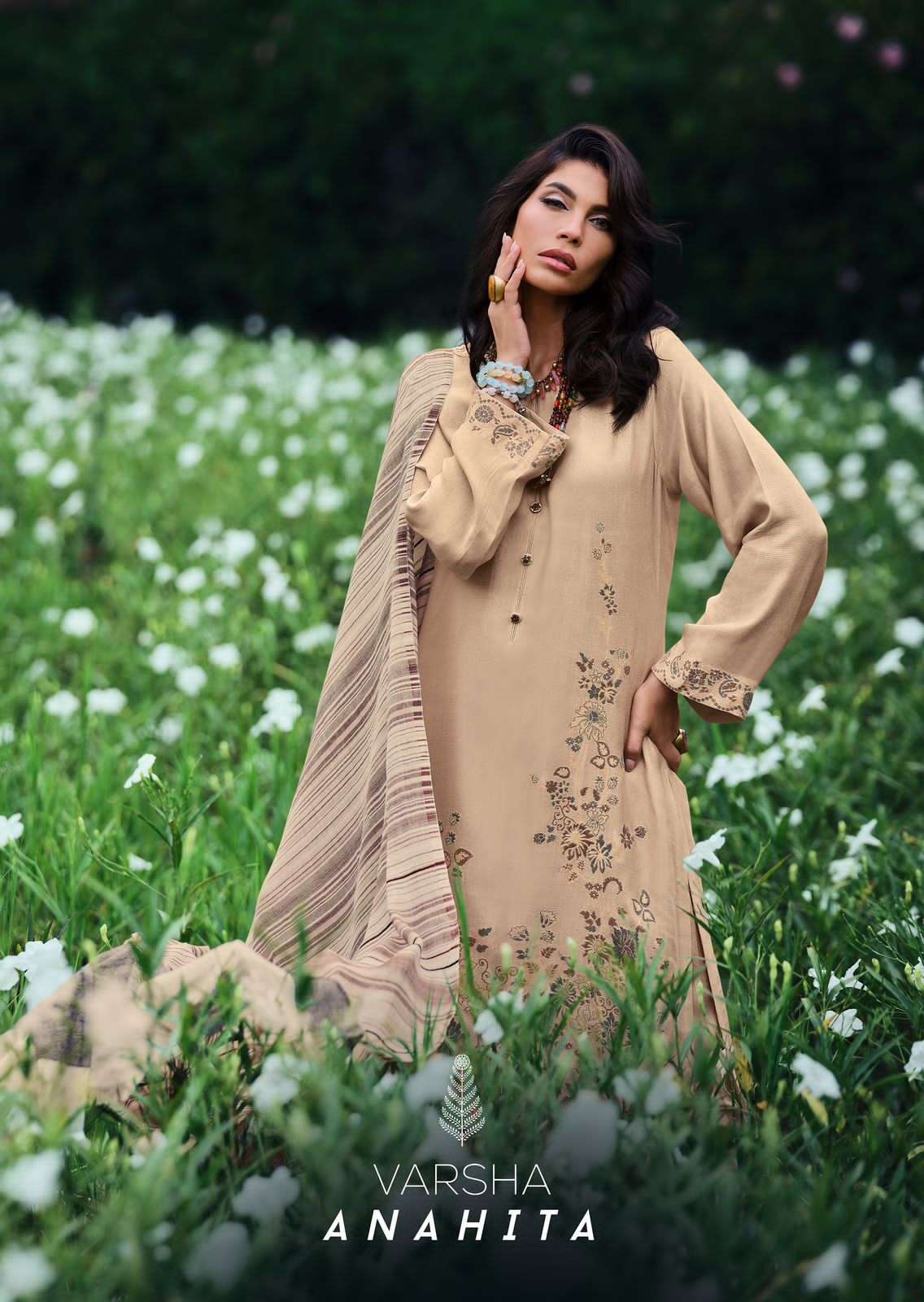 ANAHITA BY VARSHA 01 TO 04 SERIES PASHMINA SILK PRINT WORK PAKISTANI DRESSES