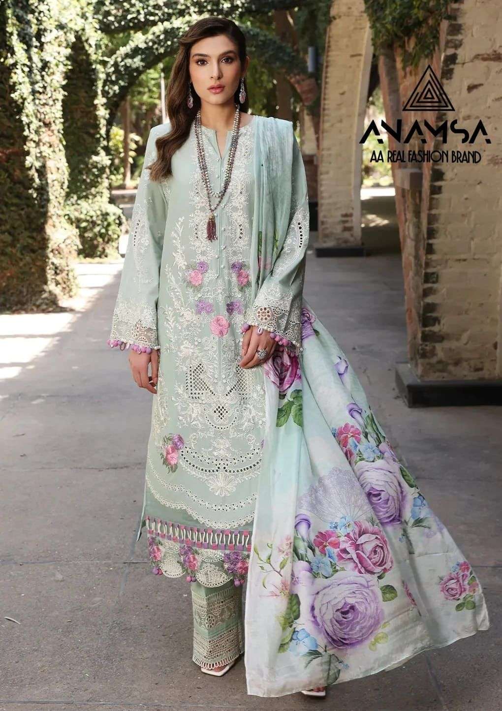 ANAMSA 227 HIT DESIGN BY ANAMSA COTTON EMBROIDERY WORK PAKISTANI DRESS