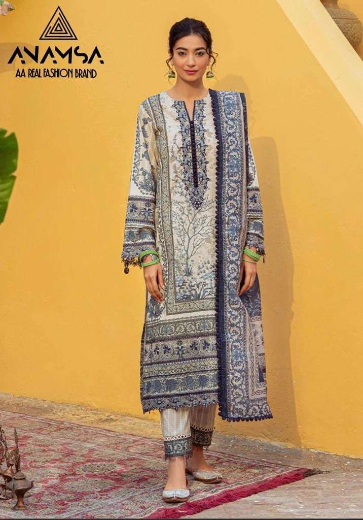 ANAMSA 235 HIT DESIGN BY ANAMSA PURE COTTON EMBRODIERY PATCH WORK DRESS