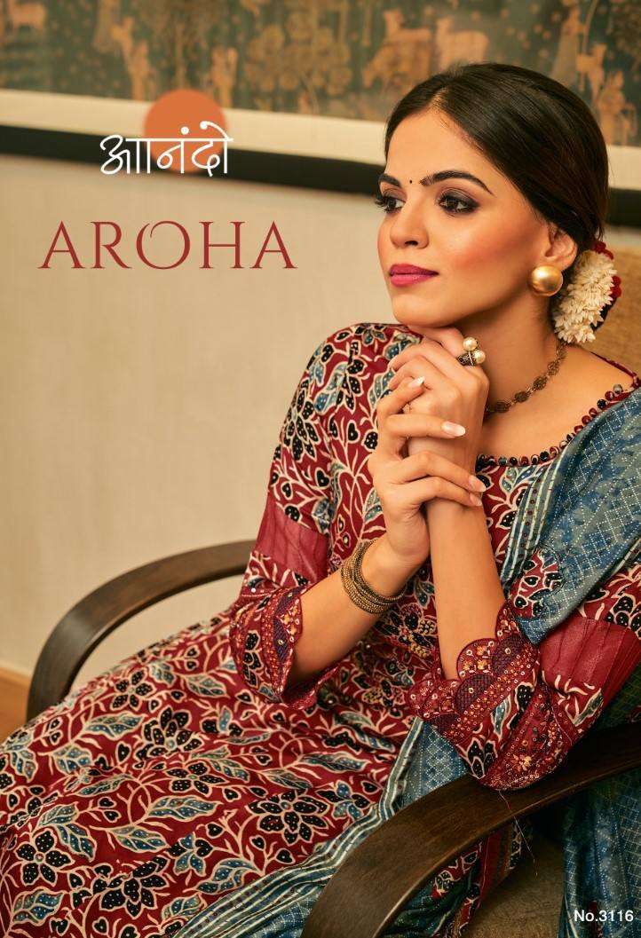 ANANDO AROHA BY JAY VIJAY 3116-A & 3116-B SERIES MODAL SILK PRINT HAND WORK DRESSES