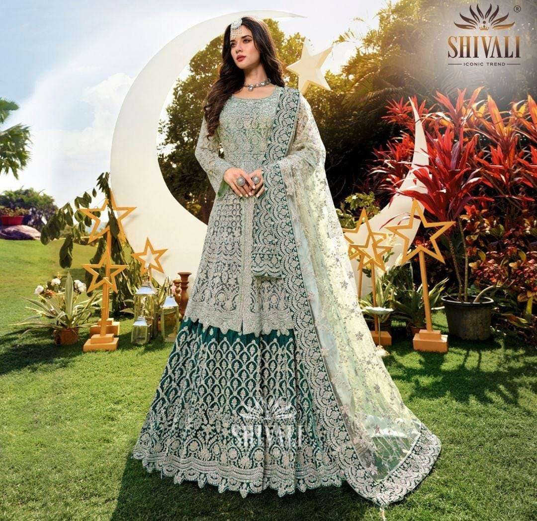 Georgette Multi Color Thread Work in Designer Readymade Lehngha Choli for  Bridal