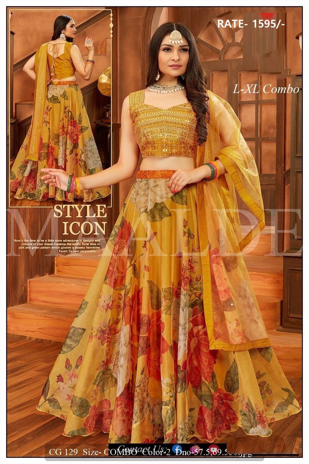 ARANYA VOL-3 BY AQSAWHOLESALE EMBROIDERY WORK READYMADE LEHENGA & DRESSES