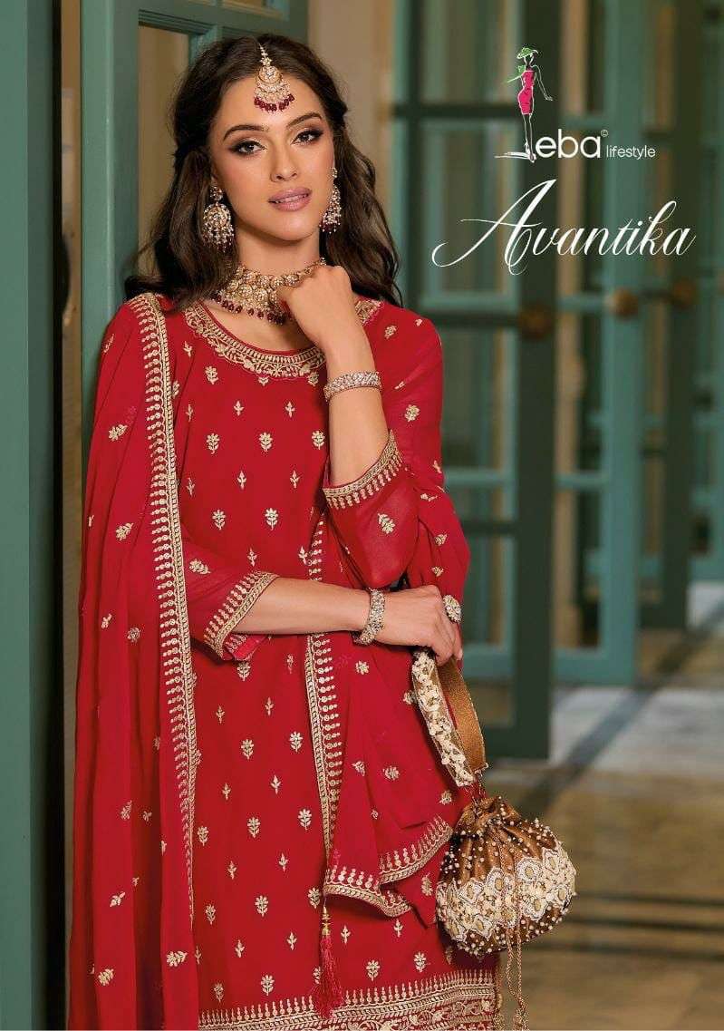 AVANTIKA BY EBA LIFESTYLE 1614 TO 1616 SERIES GEORGETTE EMBROIDERY WORK READYAMDE DRESSES