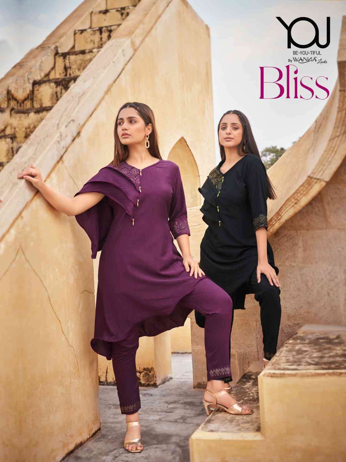 BLISS BY YOU 8001 TO 8006 SERIES HEAVY CHINON SILK HAND WORK CO-ORD SETS