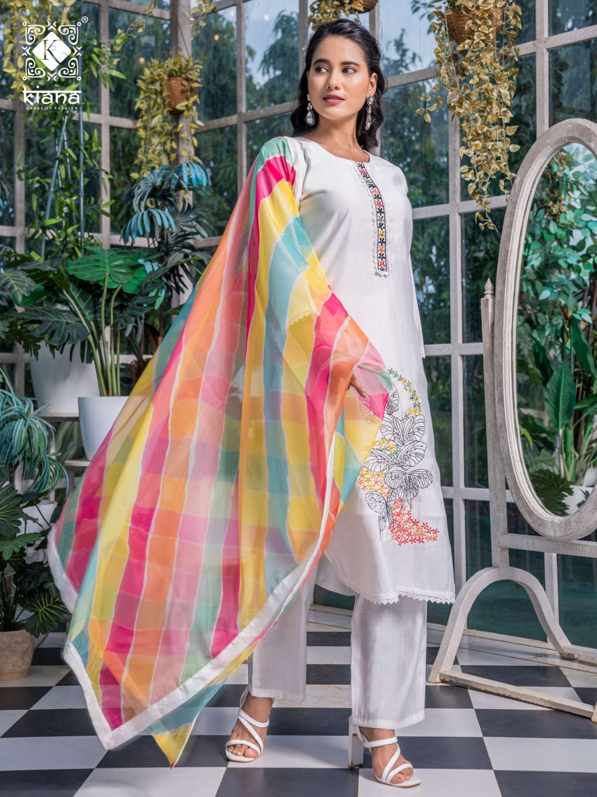 BRINDHA BY KIANA ROMAN SILK EMBROIDERY WORK READYMDE DRESSES