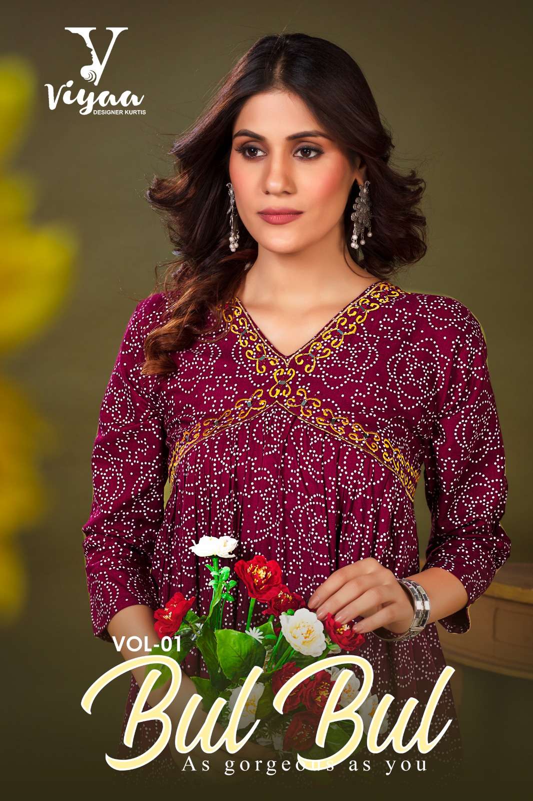 BUL-BUL BY VIYAA DESIGNER 1001 TO 1008 SERIES PURE RAYON PRINT KURTIS