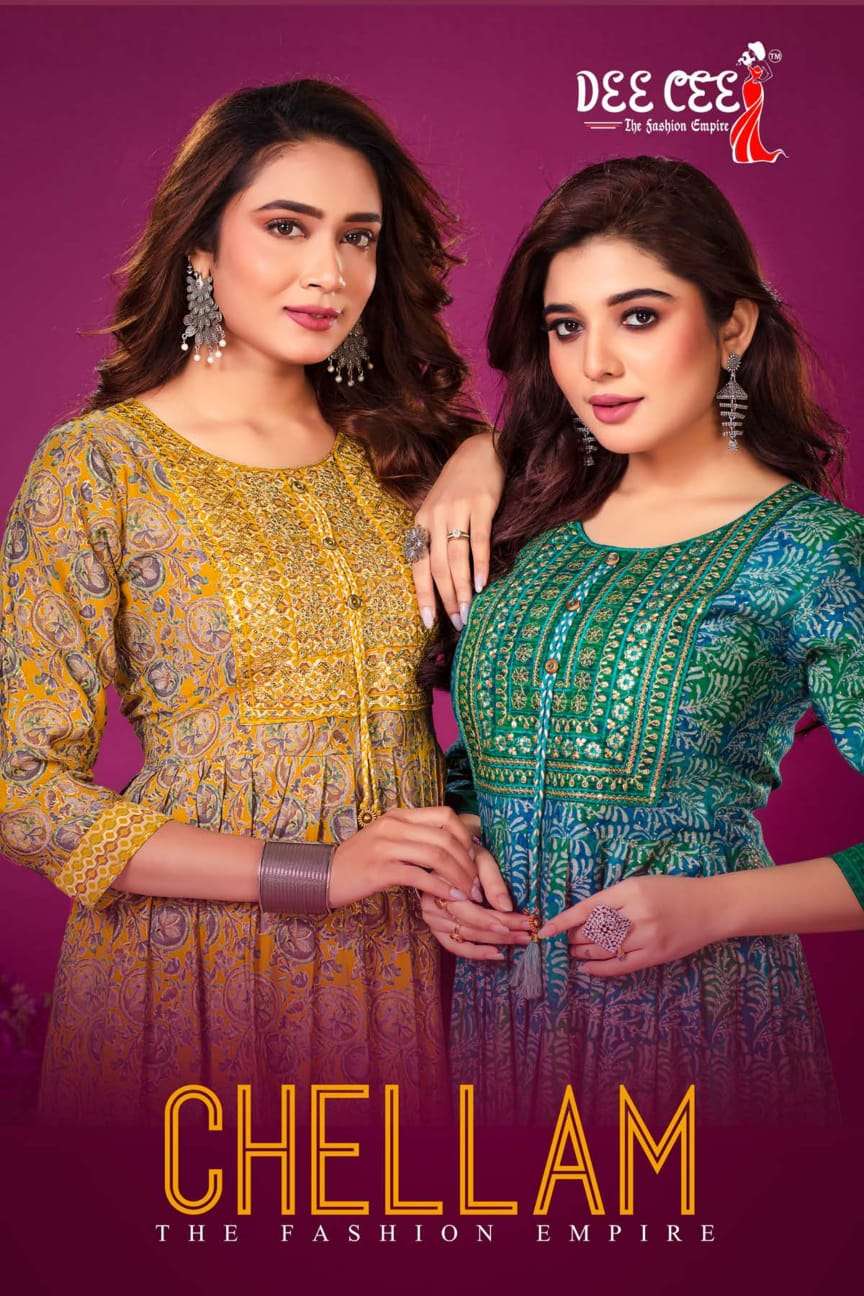 CHELLAM BY DEE CEE 101 TO 106 SERIES SILK EMBROIDERY WORK DRESSES