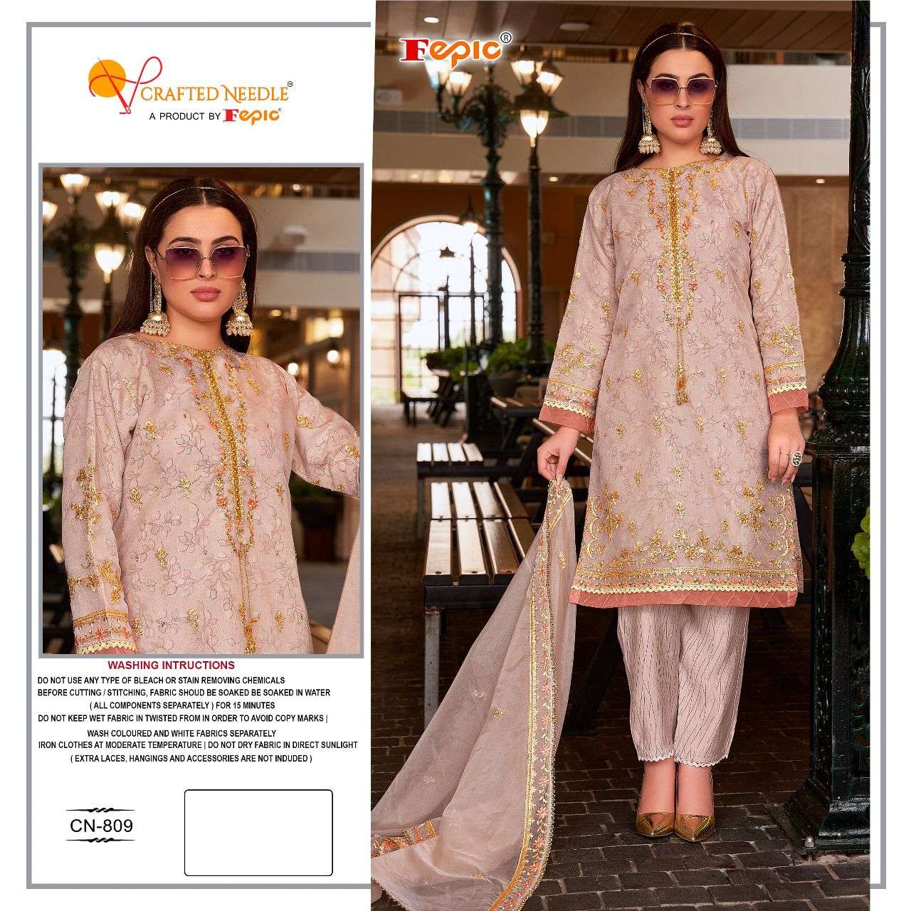 CN-809 COLOURS BY FEPIC 809-A TO 809-D SERIES ORGANZA WORK READYMADE PAKISTANI DRESSES