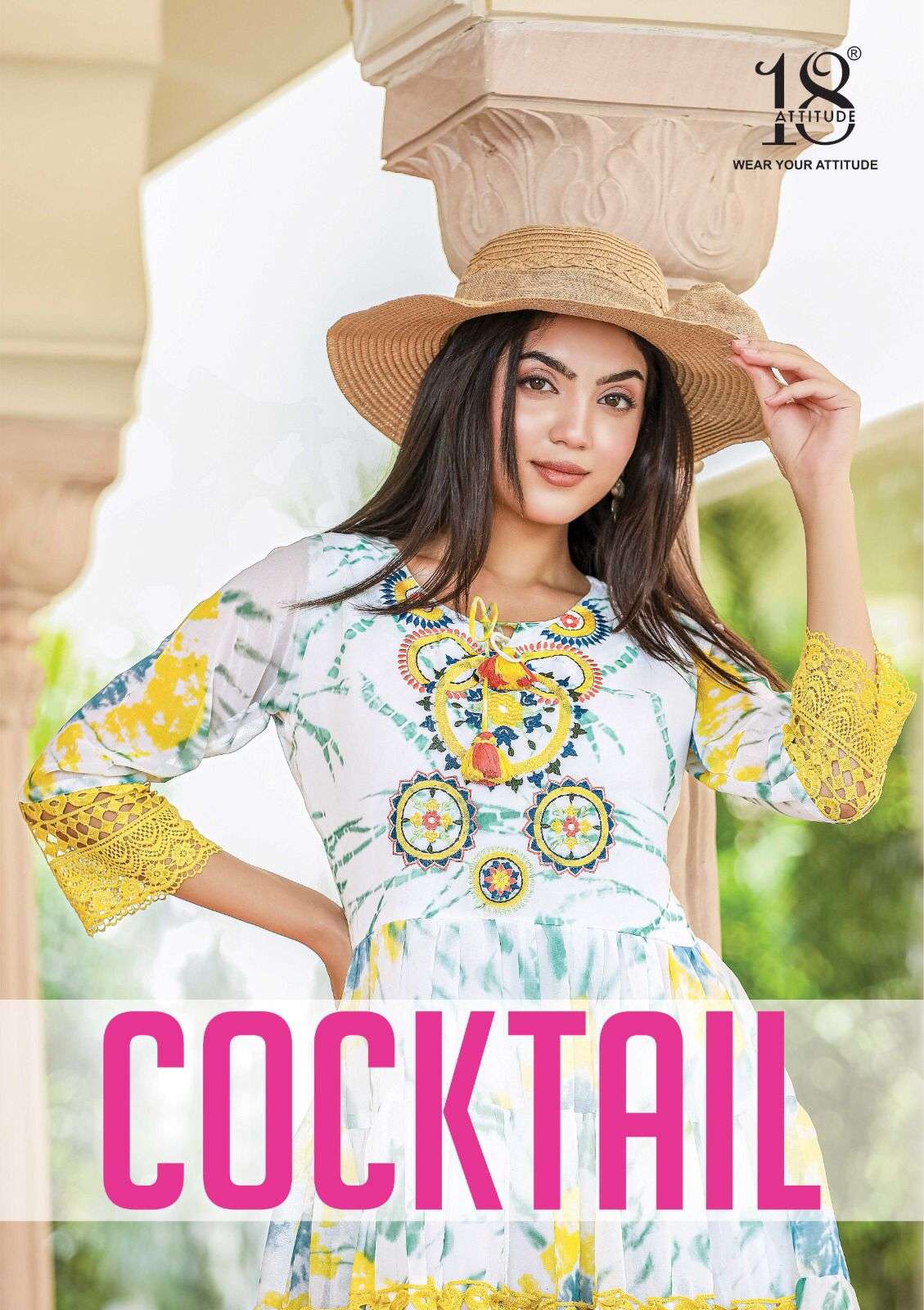 COCKTAIL BY 18 ATTITUDE 101 TO 105 SERIES VISCOSE GEORGETTE WORK TUNICS