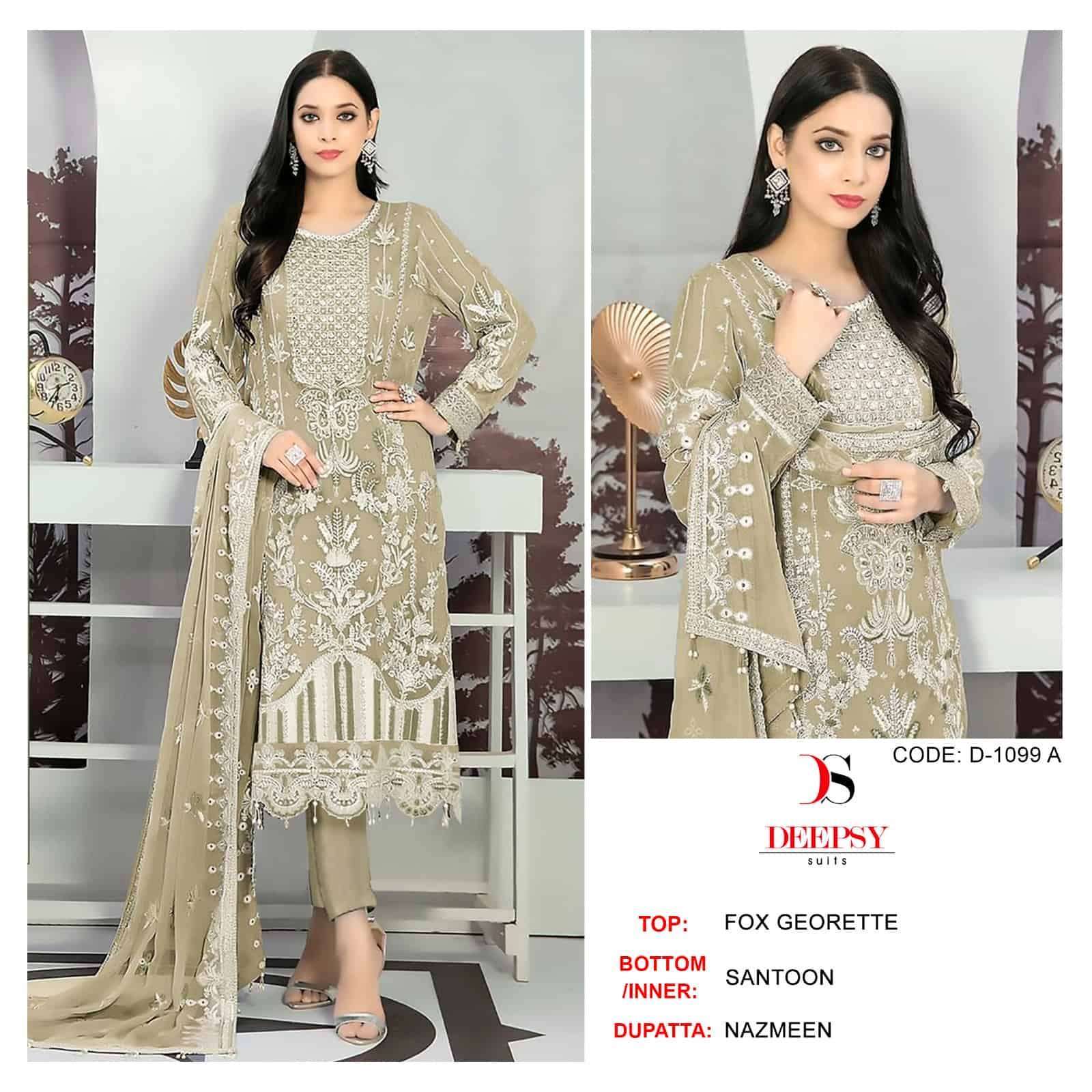 D-1099 COLOURS BY DEEPSY SUITS 1099-A TO 1099-D SERIES FAUX GEORGETTE WORK PAKISTANI DRESSES