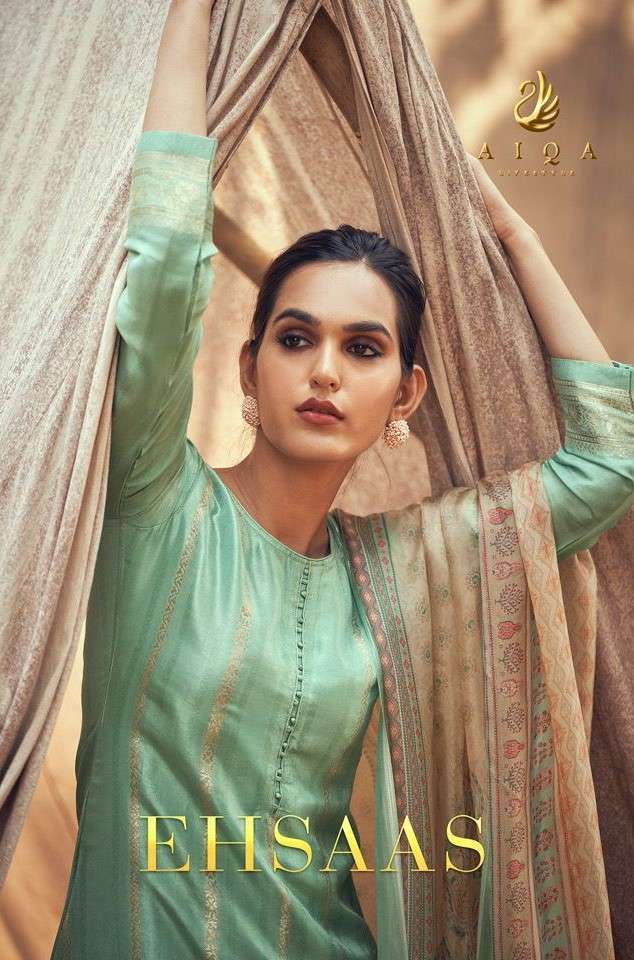 EHSAAS BY AIQA LIFESTYLE 1709 TO 1716 SERIES PURE BAMBERG SILK WORK DRESSES