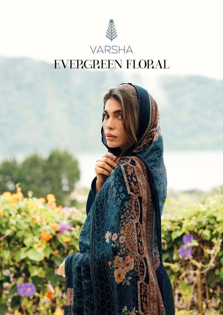 EVERGREEN FLORAL BY VARSHA 01 TO 04 SERIES MUSLIN PRINT EMBROIDERY WORK DRESSES