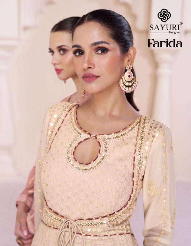 FARIDA BY SAYURI 5313 TO 5315 SERIES GEORGETTE HEAVY EMBROIDERY WORK GOWN & DUPATTAS