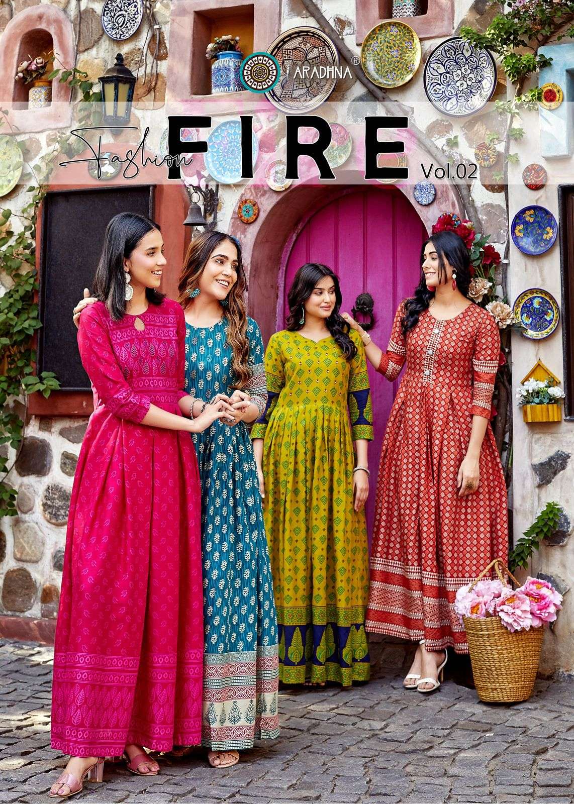 FASHION FIRE VOL-2 BY ARADHNA 2001 TO 2012 SERIES RAYON EMBROIDERY GOWNS