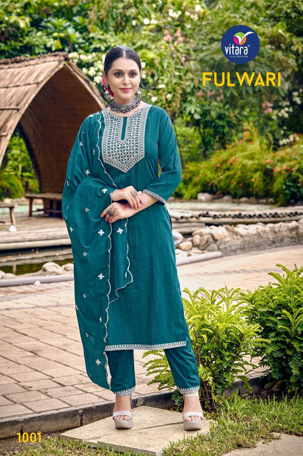 FULWARI BY VITARA FASHION 1001 TO 1004 SERIES VISCOSE EMBROIDERY WORK READYMADE DRESSES