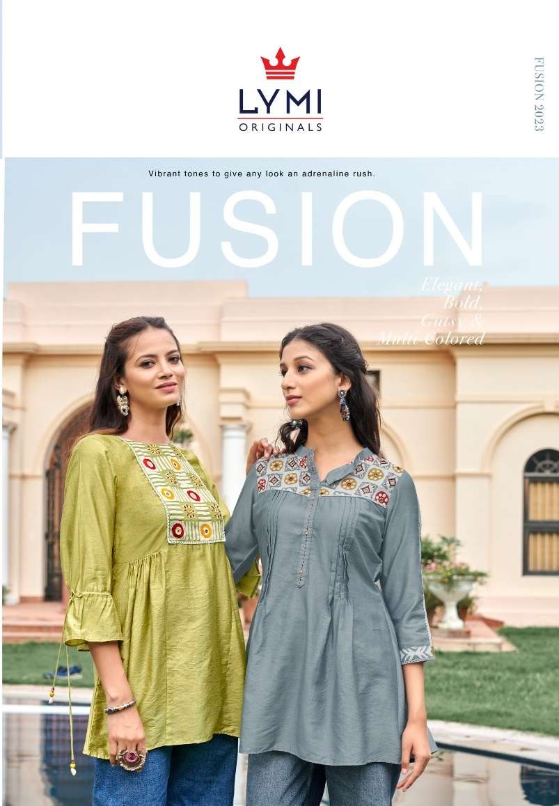 FUSION BY LYMI 4571 TO 4576 SERIES VISCOSE EMBROIDERY WORK TOPS