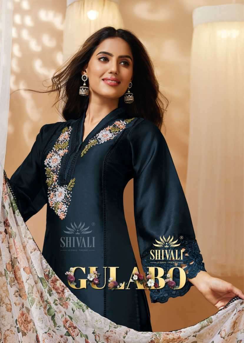 GULABO BY SHIVALI 1001 TO 1004 SERIES DESIGNER EMBRODIERY WORK READYMADE DRESSES