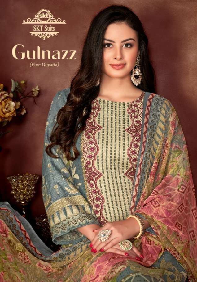 GULNAZZ BY SKT SUITS 68001 TO 68006 SERIES PASHMINA PRINT WORK DRESSES