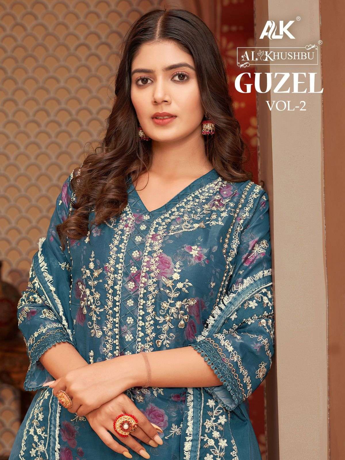 GUZEL VOL-2 BY AL KHUSHBU 5037-A TO 5037-D SERIES ORGANZA WORK READYMADE DRESSES