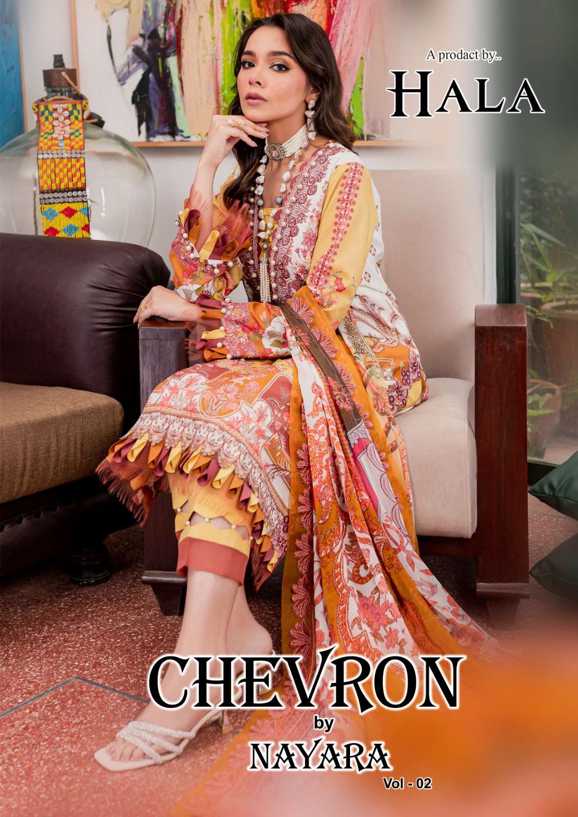 HALA CHEVRON BY NAYARA VOL-2 2001 TO 2006 SERIES HEAVY COTTON PRINT PAKISTANI DRESSES