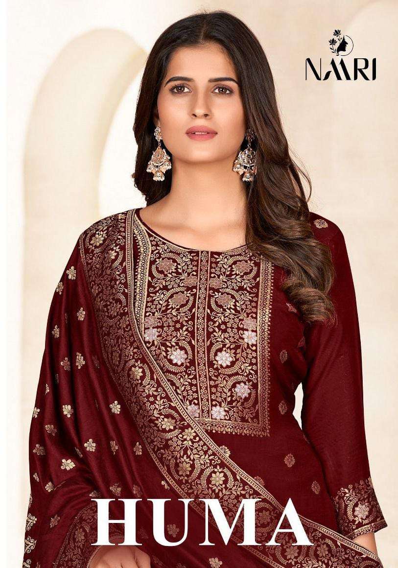 HUMA BY NAARI 23001 TO 23004 SERIES PURE VISCOSE MUSLIN WORK DRESSES