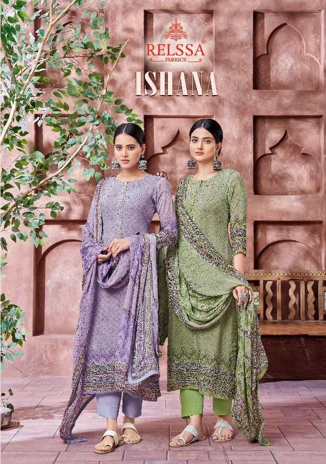 ISHANA BY RELSSA 5001 TO 5004 SERIES MUSLIN PRINT HAND WORK DRESSES