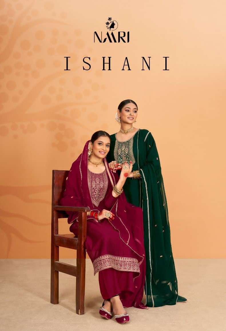 ISHANI BY NAARI 9801 TO 9804 SERIES URBAN SILK EMBROIDERY WORK DRESSES