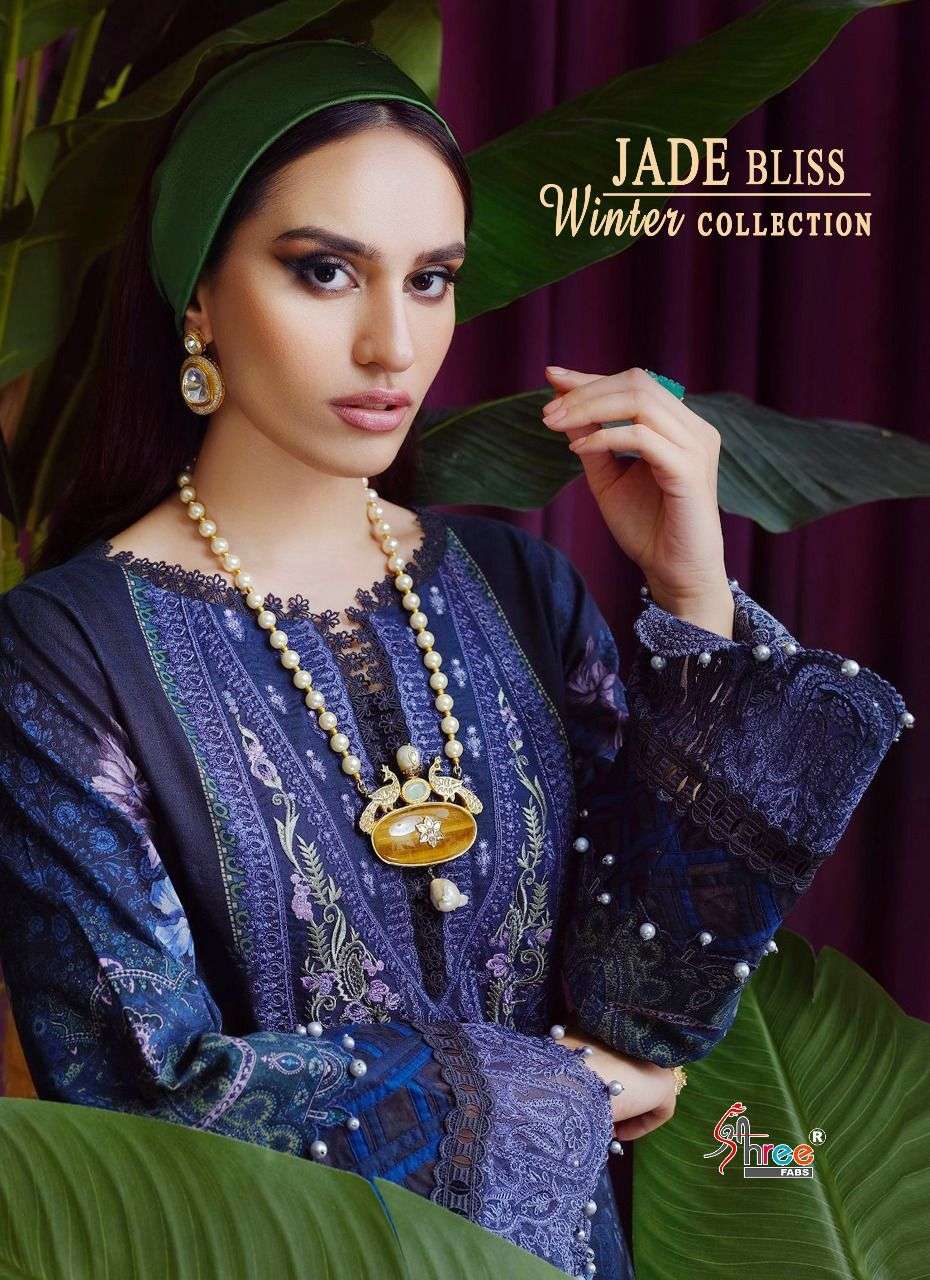 JADE BLISS WINTER COLLECTION BY SHREE FABS 2343 TO 2350 SERIES PASHMINA WORK PAKISTANI DRESSES