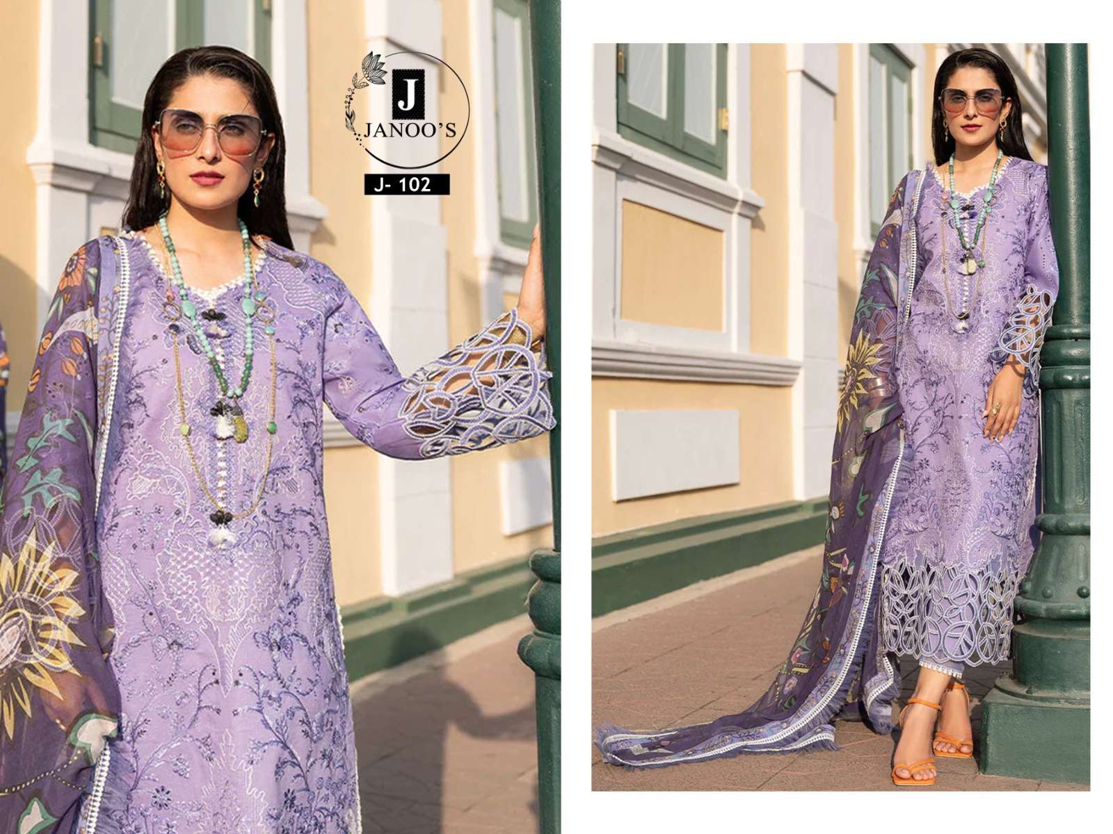 JANOOS 102 HIT DESIGN BY AQSAWHOLESALE COTTON EMBROIDERY WORK PAKISTANI DRESS