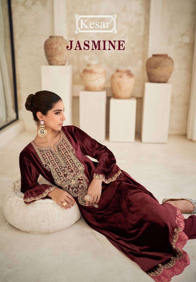 JASMIN BY KESAR 90001 TO 90003 SERIES VISCOSE VELVET WORK DRESSES