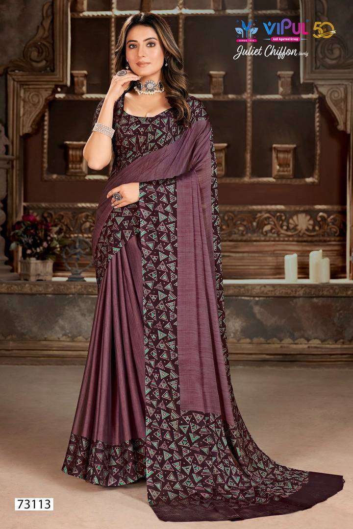 JULIET CHIFFON BY VIPUL 37107 TO 37118 SERIES DESIGNER CHIFFON PRINT SAREES