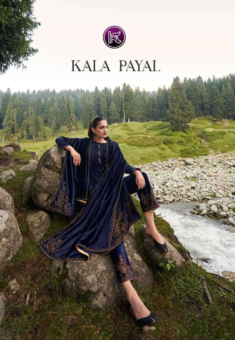 KALA PAYAL BY KALA FASHION 1001 TO 1004 SERIES VELVET SWAROVSKI WORK WINTER WEAR DRESSES