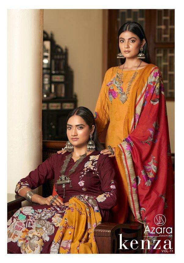 KENZA VOL-11 BY RADHIKA FASHION 69001 TO 69008 SERIES COTTON PRINT DIAMOND WORK DRESSES