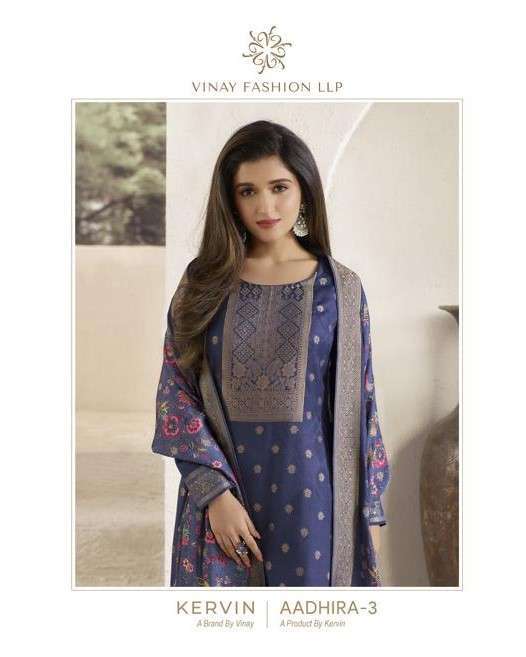 KERVIN AADHIRA VOL-3 BY VINAY FASHION 65851 TO 65856 SERIES VISCOSE WORK DRESSES