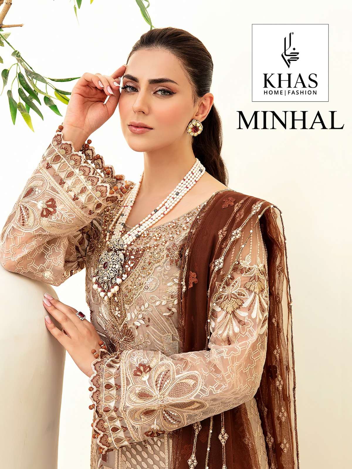 KHAS MINHAL BY AQSAWHOLESALE 1030 TO 1032 SERIES GEORGETTE EMBROIDERY PAKISTANI DRESSES