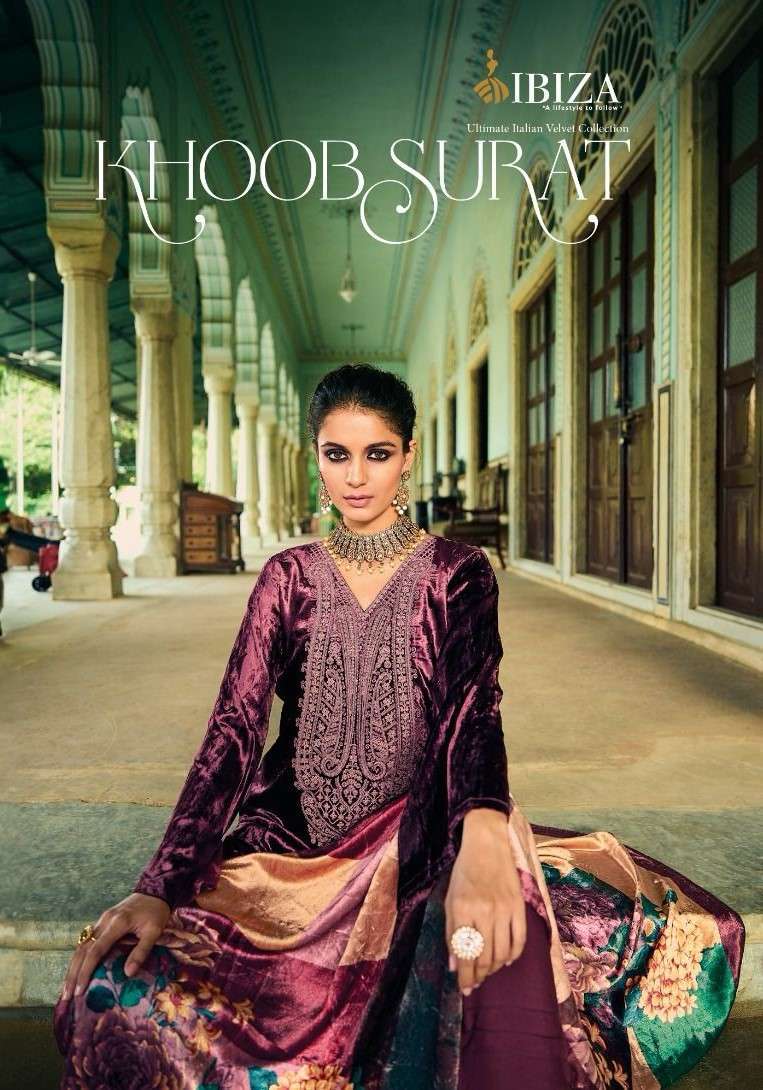 KHOOBSURAT BY IBIZA LIFESTYLE 10541 TO 10548 SERIES VELVET WORK WINTER WEAR DRESSES