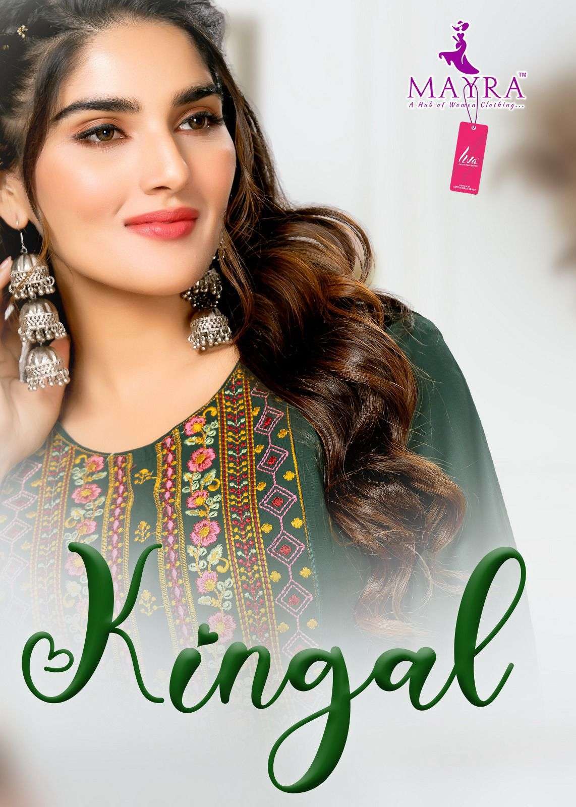 KINJAL BY MAYRA RAYON LIVA EMBROIDERY WORK KURTIS