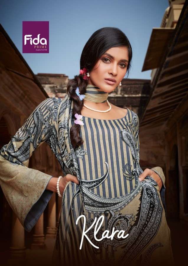 KLARA BY FIDA 1001 TO 1006 SERIES SILK WOOL PRINT WORK WINTER WEAR DRESSES